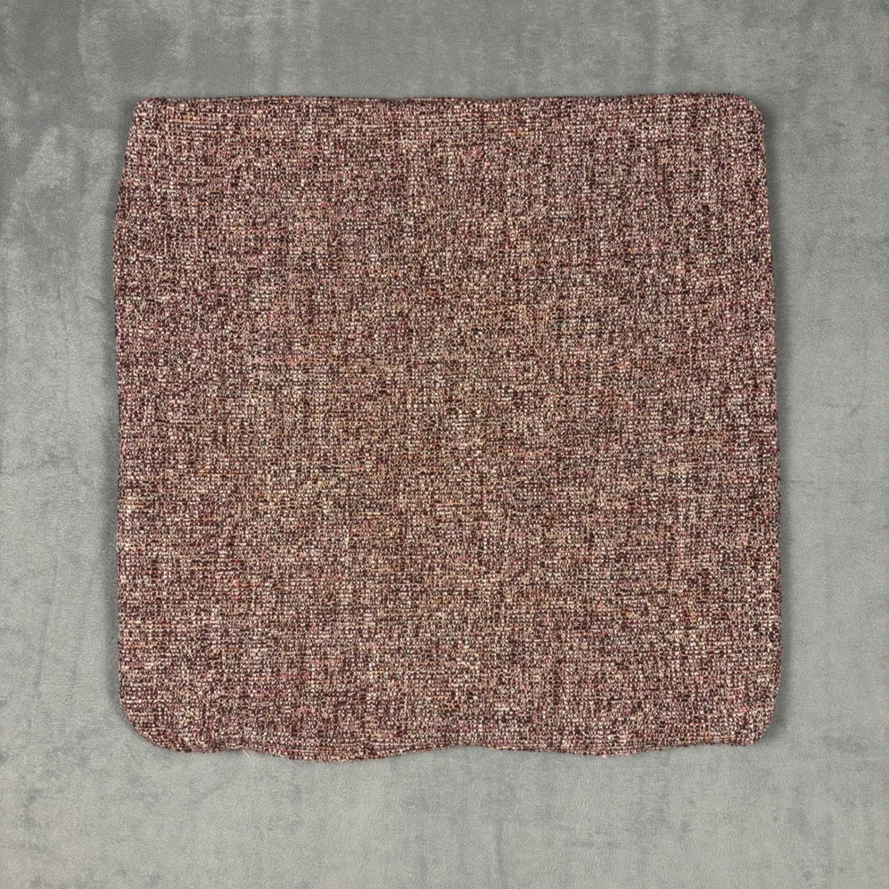 Handmade Designer Fabric Pillow Cover 22x22 Burgundy Brown Textured Weave New